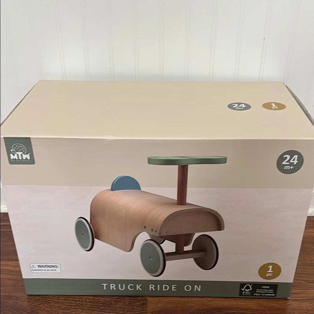 MTW truck ride on 1 pc 24+ months montessori Wooden Ride-On Truck for Kids NEW